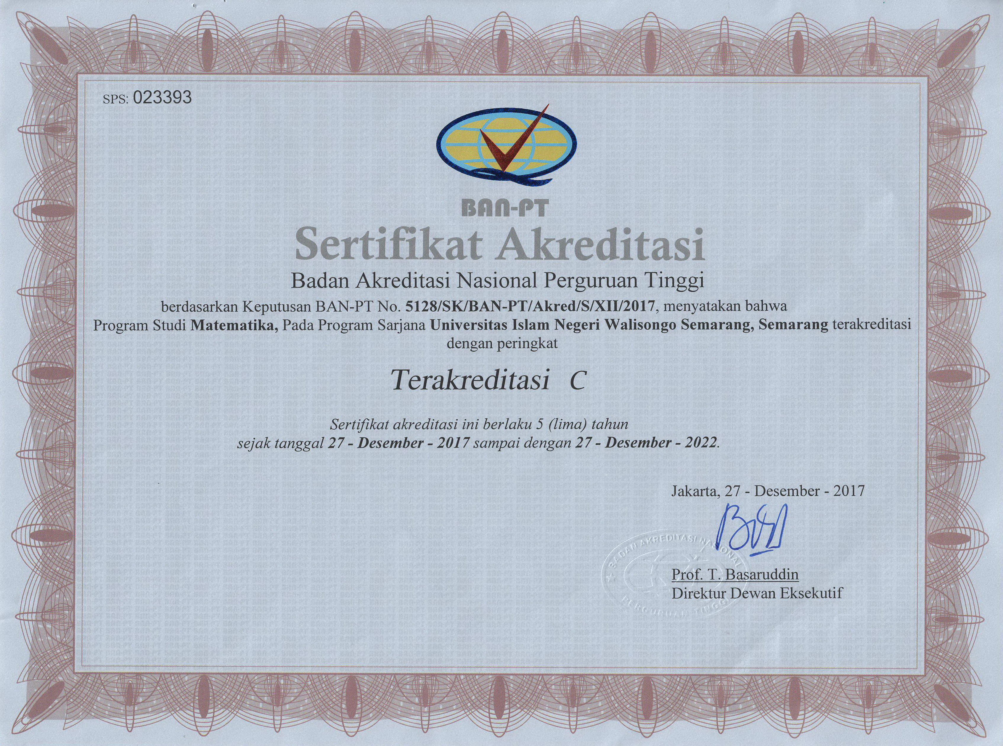 Universitas mataram akreditasi sertifikat Surat Akreditasi